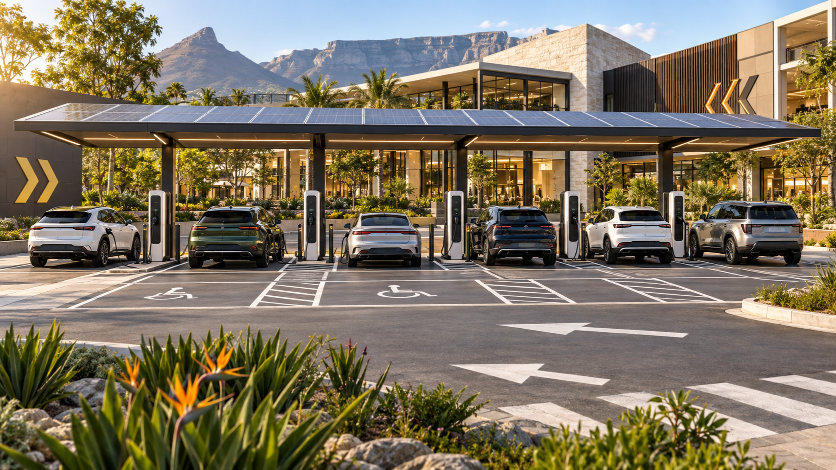 Electric vehicle fast charging hub with multiple charge points
