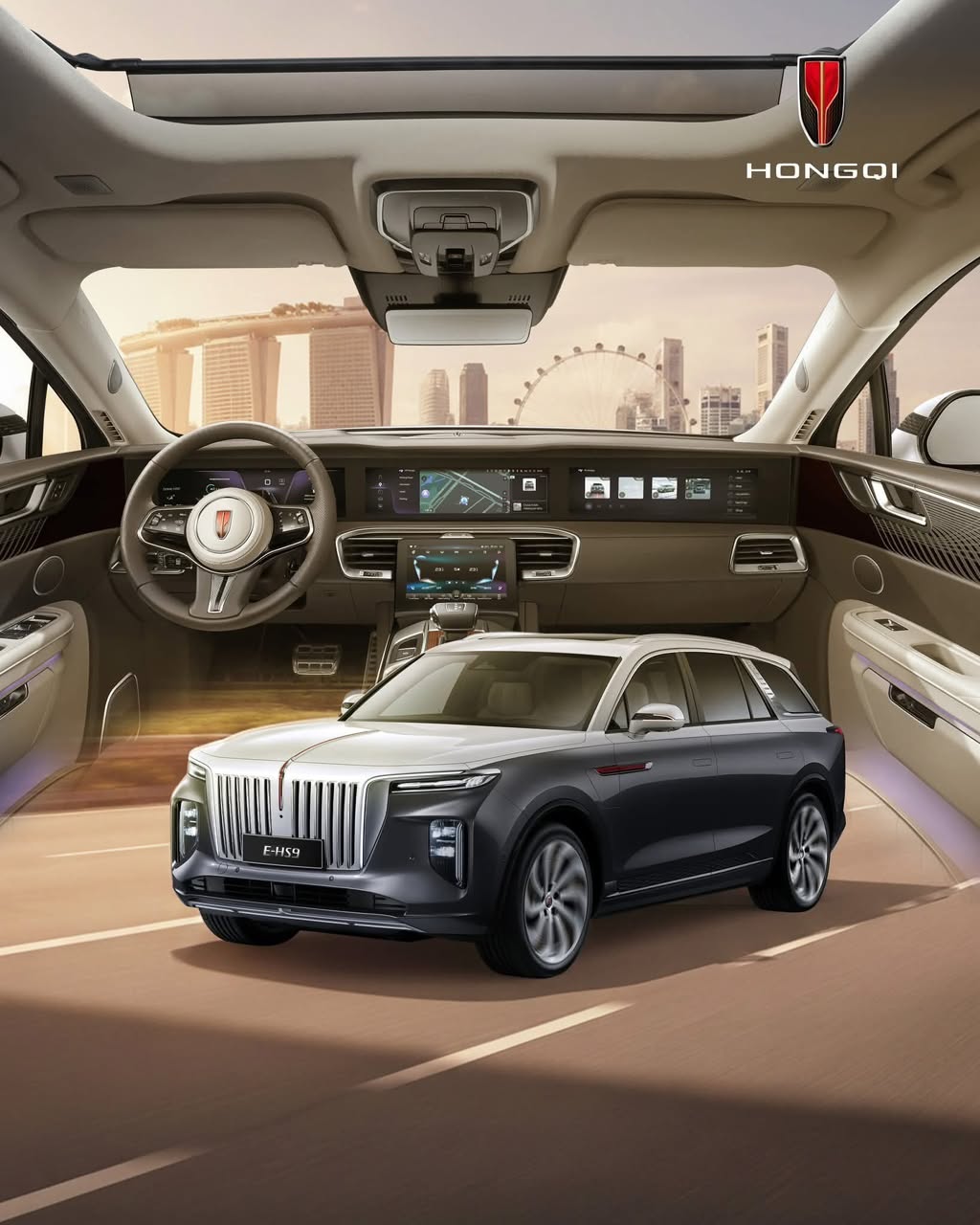 Premium electric vehicle dashboard interior